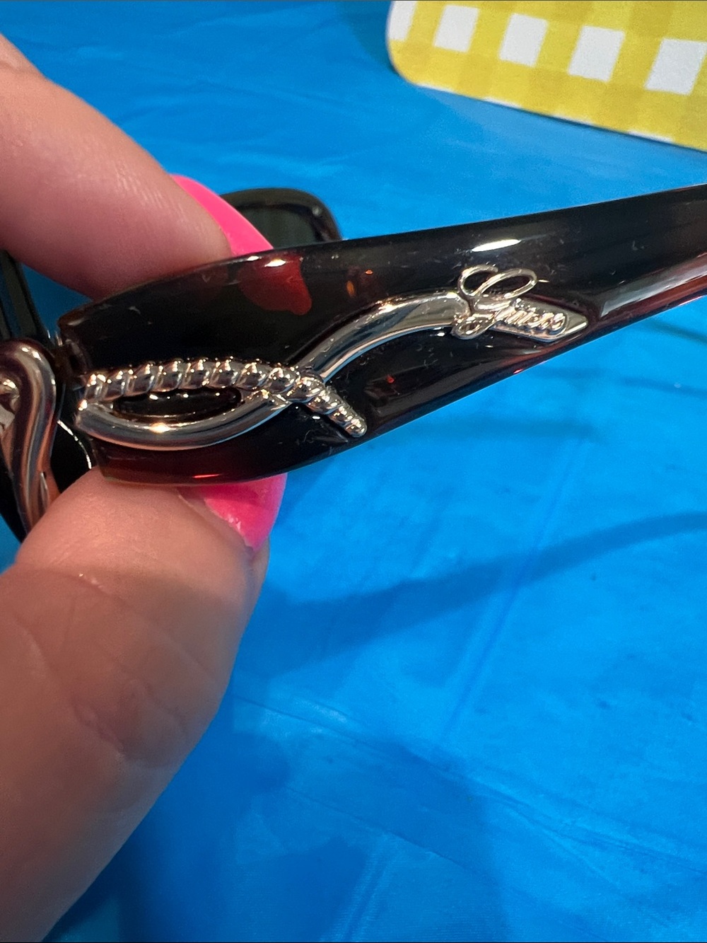 Guess Tortoiseshell Sunglasses with Silver Logo Accent